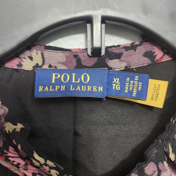 Polo Ralph Lauren women's button-up blouse size XL floral black - Picture 5 of 9